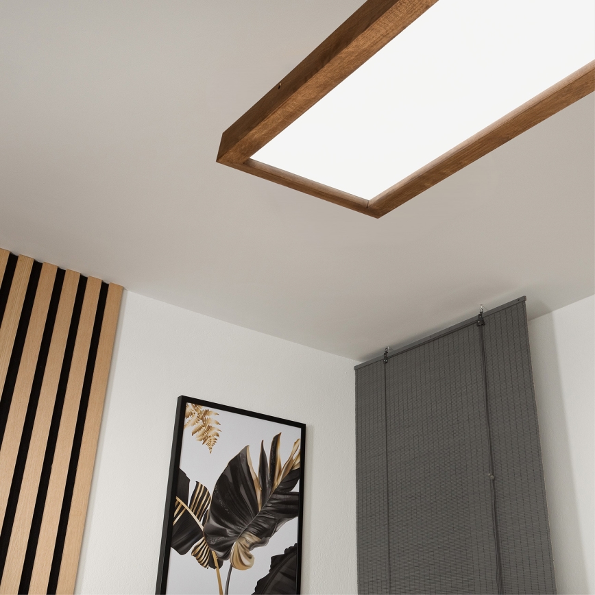 Brilagi - LED Luminária de tecto para casa de banho WOODY FRAME LED/40W/230V 120x30 cm IP44 cereja