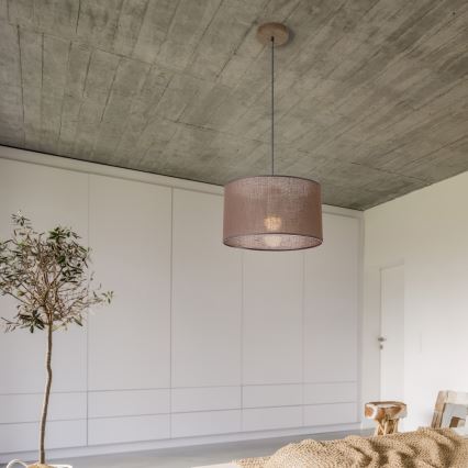 Brilagi - LED Candeeiro de teto com cabo ANTHONY 1xE27/60W/230V carvalho nogueira/marrom