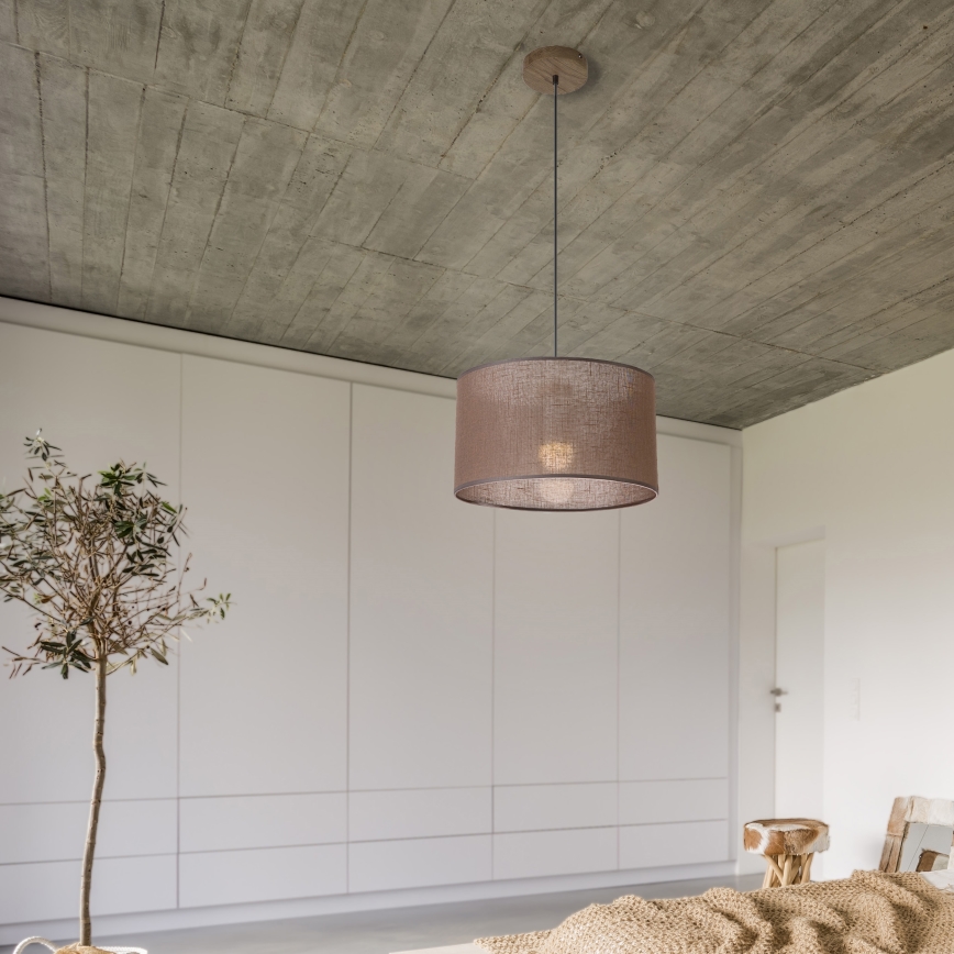 Brilagi - LED Candeeiro de teto com cabo ANTHONY 1xE27/60W/230V carvalho nogueira/marrom