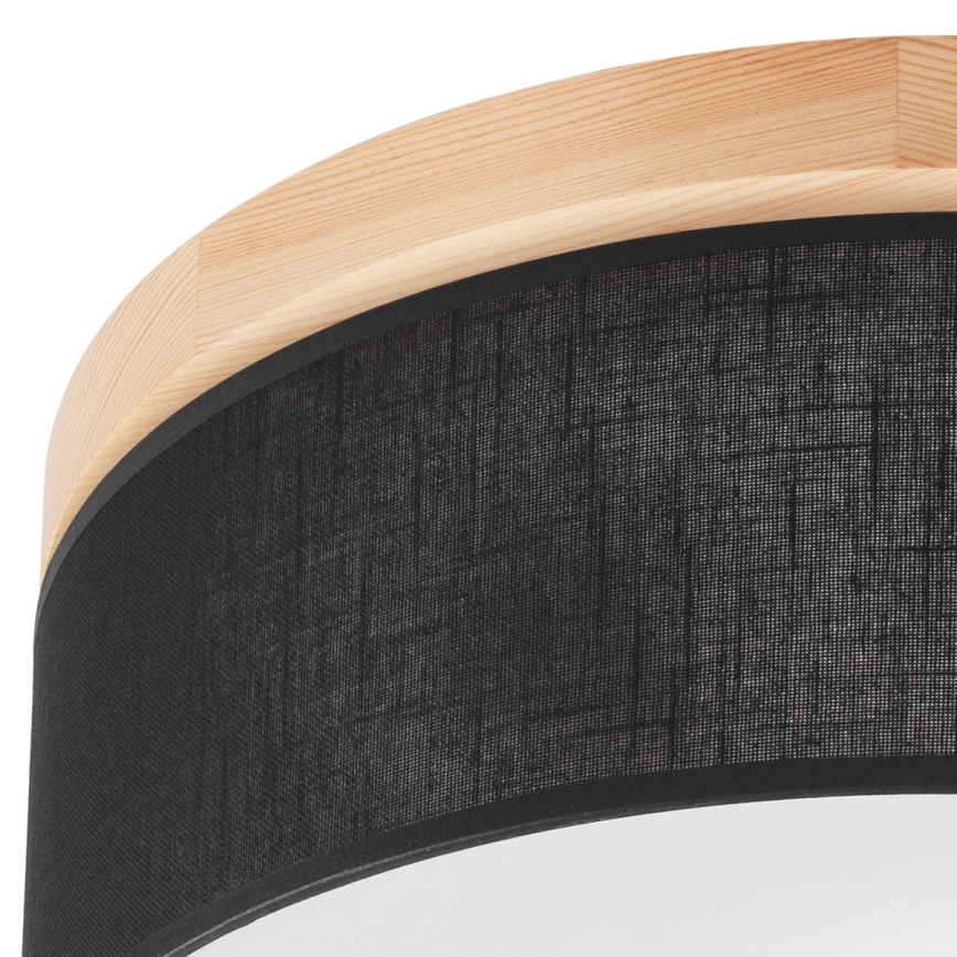 Brilagi - Luminária de Teto LED BELLADONNA 2xE27/15W/230V diâmetro 40 cm preto/pinho