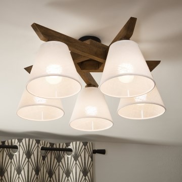 Brilagi - LED Plafonier ANTHONY 5xE14/40W/230V carvalho nogueira/branco