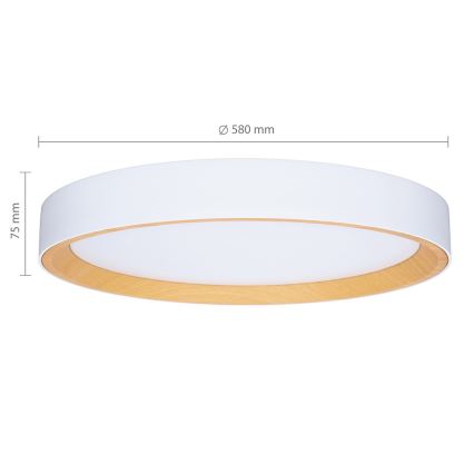 Brilagi - Candeeiro de tecto LED dimerizável LARIOS LED/72W/230V branco Ø 59 cm + controlo remoto