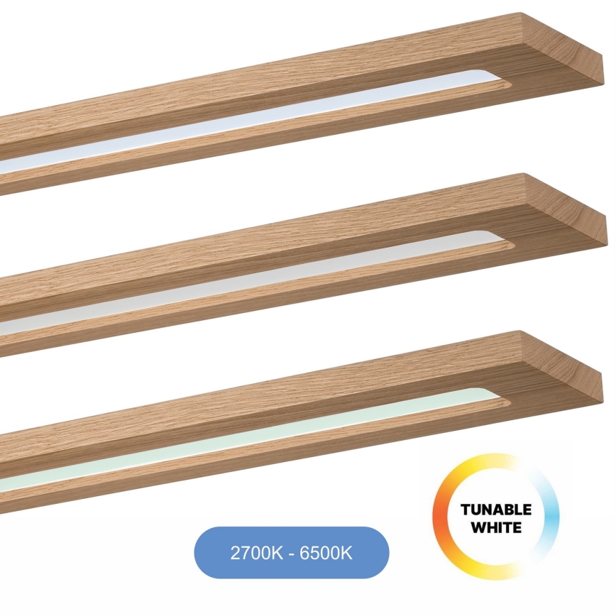 Brilagi - LED RGBW Painel com regulação WOODY FRAME LED/34W/230V 11,5x123 cm 2700-6500K carvalho + comando