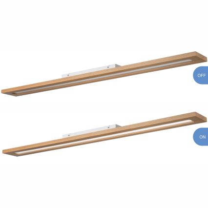Brilagi - LED RGBW Painel com regulação WOODY FRAME LED/34W/230V 11,5x123 cm 2700-6500K carvalho + comando