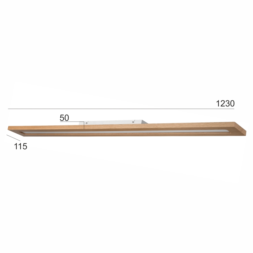 Brilagi - LED RGBW Painel com regulação WOODY FRAME LED/34W/230V 11,5x123 cm 2700-6500K carvalho + comando