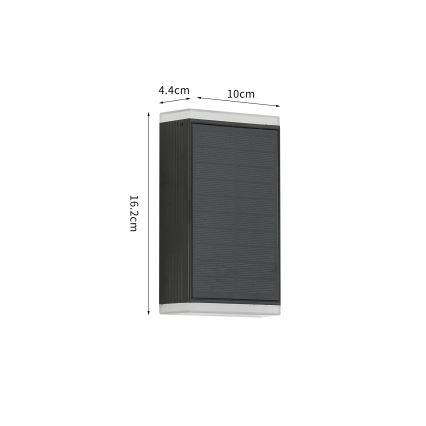 Brilagi - Luminária de parede solar LED SUN GUARD LED/2W/3,7V 2000 mAh IP45