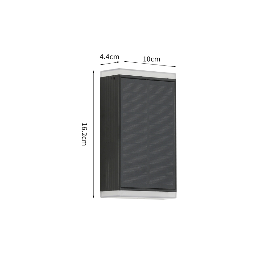 Brilagi - Luminária de parede solar LED SUN GUARD LED/2W/3,7V 2000 mAh IP45