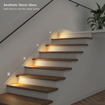 Brilagi - Luminária de embutir LED para exterior STAIRDOT LED/2W/230V branca IP65 quadrada