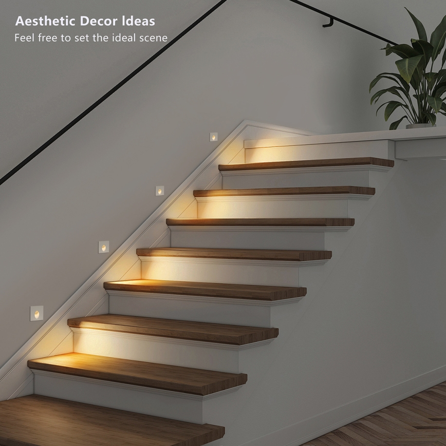Brilagi - Luminária de embutir LED para exterior STAIRDOT LED/2W/230V branca IP65 quadrada