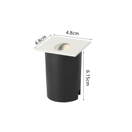 Brilagi - Luminária de embutir LED para exterior STAIRDOT LED/2W/230V branca IP65 quadrada