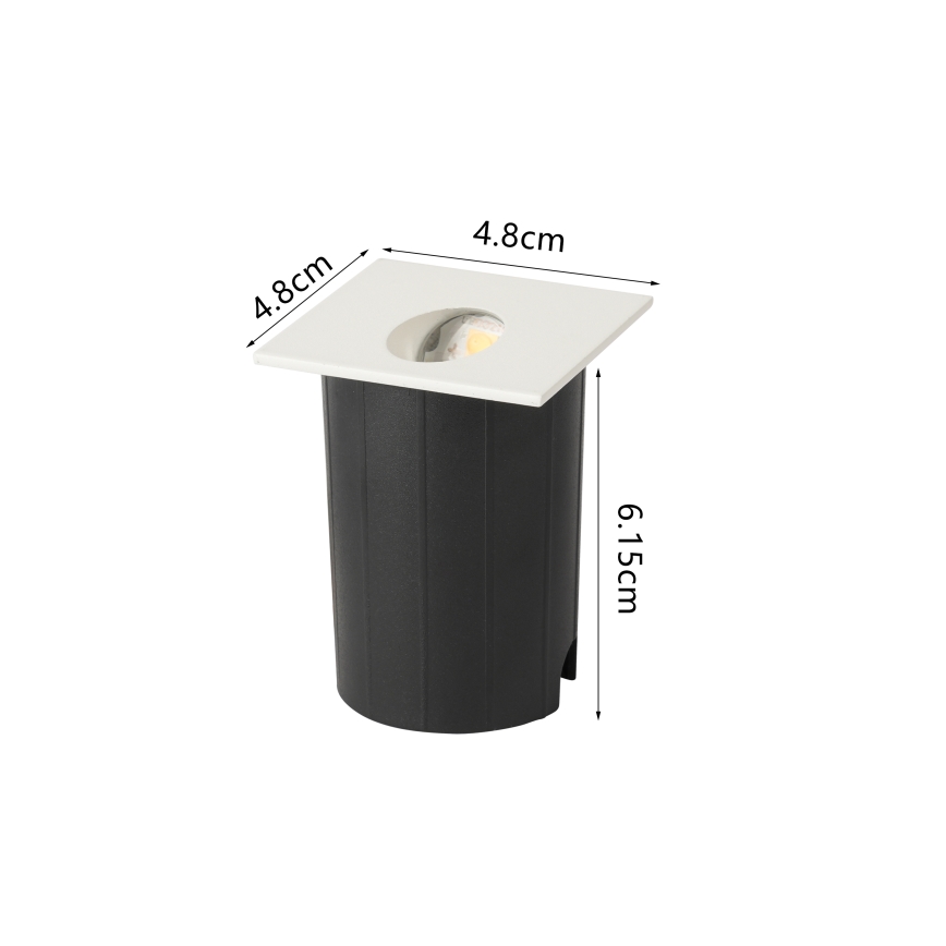 Brilagi - Luminária de embutir LED para exterior STAIRDOT LED/2W/230V branca IP65 quadrada