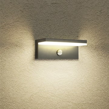 Brilagi - Luminária de Parede Externa LED com Sensor TESSI LED/10W/230V antracite IP54