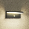 Brilagi - Luminária de parede LED para exterior com sensor TESSI LED/10W/230V preta IP54