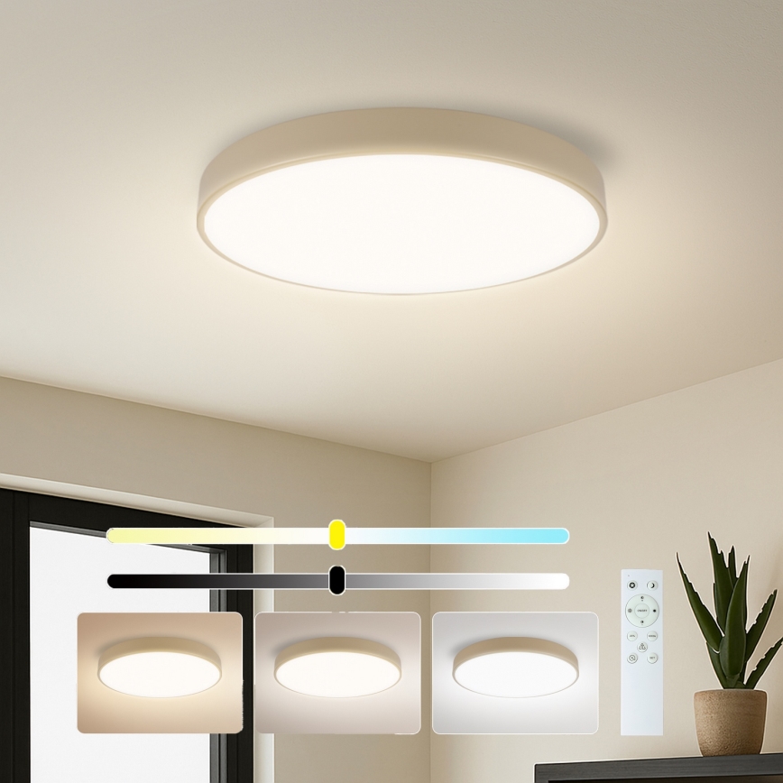 Brilagi - Luminária de tecto LED regulável POOL SMART LED/60W/230V 3000-6000K Ø 50 cm Wi-Fi Tuya bege + controlo remoto