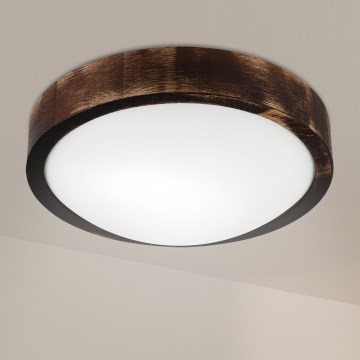 Brilagi - Luminária de teto CARVALHO SLIM SMOKEY 1xE27/60W/230V, acabamento em carvalho, Ø 27,5 cm