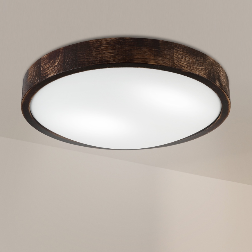 Brilagi - Luminária de teto CARVALHO SLIM SMOKEY 2xE27/60W/230V carvalho Ø 37,5 cm