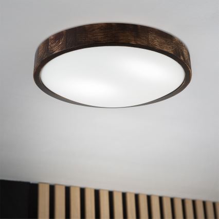 Brilagi - Luminária de teto CARVALHO SLIM SMOKEY 2xE27/60W/230V carvalho Ø 37,5 cm