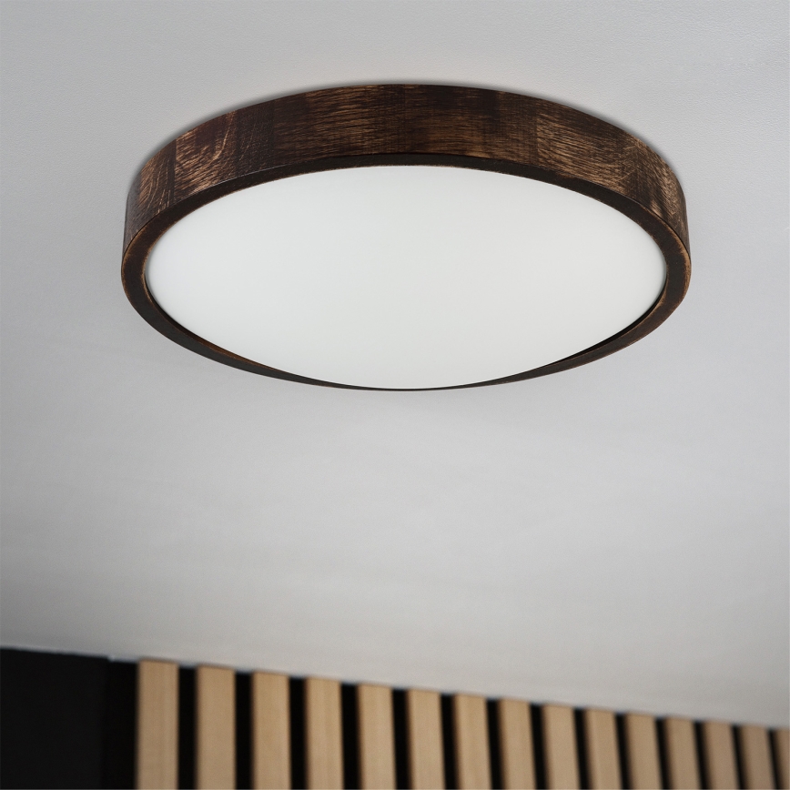 Brilagi - Luminária de teto CARVALHO SLIM SMOKEY 2xE27/60W/230V carvalho Ø 37,5 cm