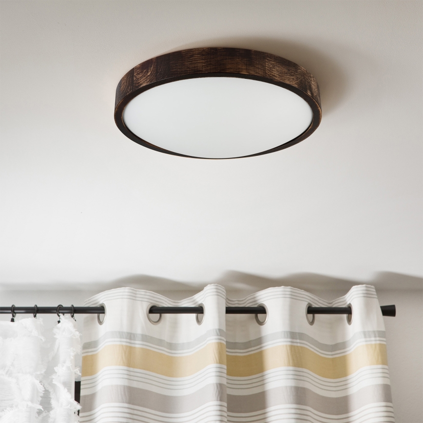 Brilagi - Luminária de teto CARVALHO SLIM SMOKEY 2xE27/60W/230V carvalho Ø 37,5 cm