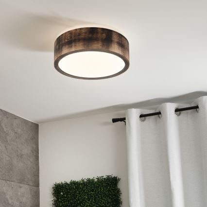 Brilagi - Luminária de teto CARVALHO SMOKEY 1xE27/60W/230V, carvalho, diâmetro 27,5 cm