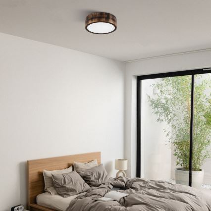 Brilagi - Luminária de teto CARVALHO SMOKEY 1xE27/60W/230V, carvalho, diâmetro 27,5 cm