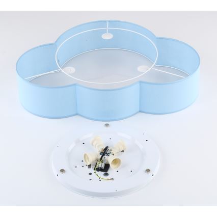 Brilagi - Luminária de teto infantil NIMBUS 4xE27/15W/230V azul