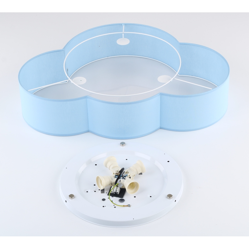 Brilagi - Luminária de teto infantil NIMBUS 4xE27/15W/230V azul