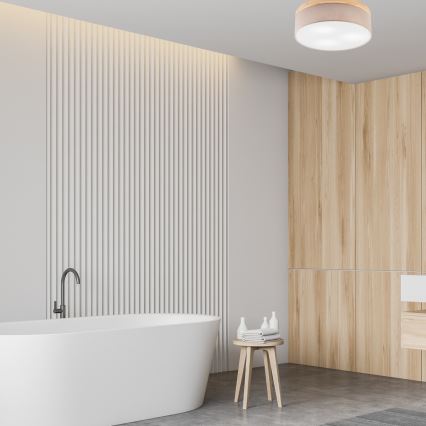 Brilagi - Luminária de Teto LED BELLADONNA 3xE27/15W/230V diâmetro 50 cm bege/pinho