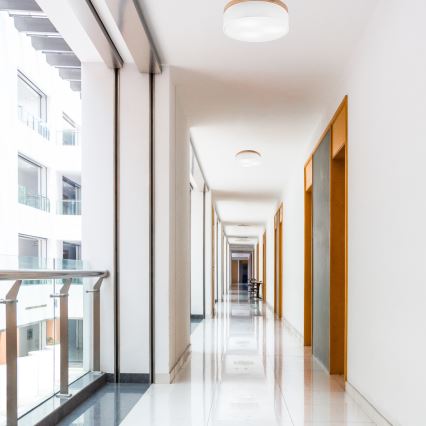Brilagi - Luminária de Teto LED BELLADONNA 3xE27/15W/230V diâmetro 50 cm branco/carvalho