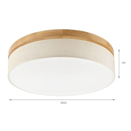 Brilagi - Luminária de teto LED BELLADONNA LED/36W/230V diâmetro 50 cm creme/ Carvalho