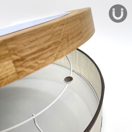 Brilagi - Luminária de Teto LED BELLADONNA LED/36W/230V diâmetro 50 cm creme/carvalho