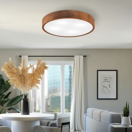 Brilagi - Luminária de teto LED CARVALHO 4xE27/60W/230V, acabamento carvalho/cerejeira, Ø 57,5 cm