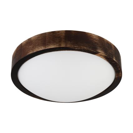 Brilagi - Luminária de teto LED CARVALHO SLIM SMOKEY LED/20W/230V, acabamento carvalho, diâmetro 27,5 cm