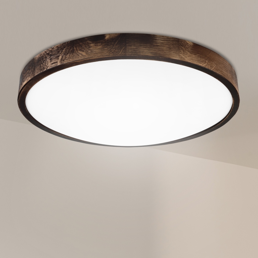 Brilagi - Luminária de teto LED CARVALHO SLIM SMOKEY LED/36W/230V, carvalho, diâmetro 47,5 cm