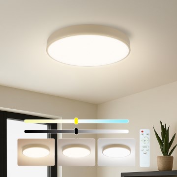Brilagi - Luminária de teto LED dimerizável POOL LED/48W/230V 3000-6000K Ø 40 cm bege + controlo remoto