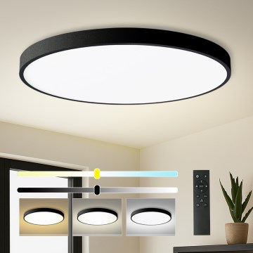 Brilagi - Luminária de teto LED dimerizável POOL SMART LED/180W/230V 3000-6000K Ø 120 cm Wi-Fi Tuya preta + controlo remoto