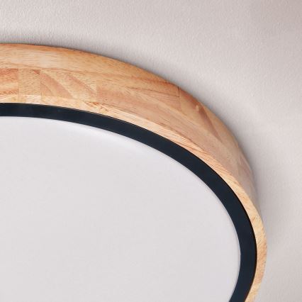 Brilagi - Luminária de teto LED dimmerizável GLORIA LED/48W/230V 3000-6500K carvalho diâmetro 40 cm + controlo remoto