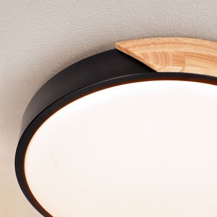 Brilagi - Luminária de teto LED dimmerizável PILANA LED/48W/230V 3000-6500K carvalho diâmetro 40 cm + controlo remoto