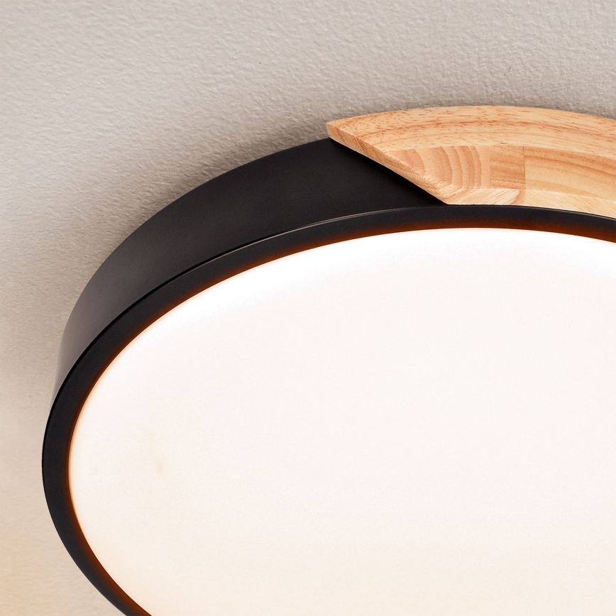 Brilagi - Luminária de teto LED dimmerizável PILANA LED/48W/230V 3000-6500K carvalho diâmetro 40 cm + controlo remoto