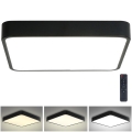 Brilagi - Luminária de teto LED dimmerizável POOL LED/48W/230V 3000-6000K 50x50 cm preta + comando à distância