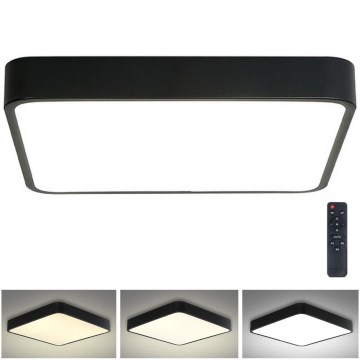 Brilagi - Luminária de teto LED dimmerizável POOL LED/48W/230V 3000-6000K 50x50 cm preta + comando à distância