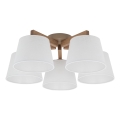 Brilagi - Luminária de teto sobreposta LATTE SABIA 5xE27/60W/230V pinho/branco