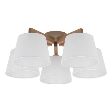 Brilagi - Luminária de teto sobreposta LATTE SABIA 5xE27/60W/230V pinho/branco