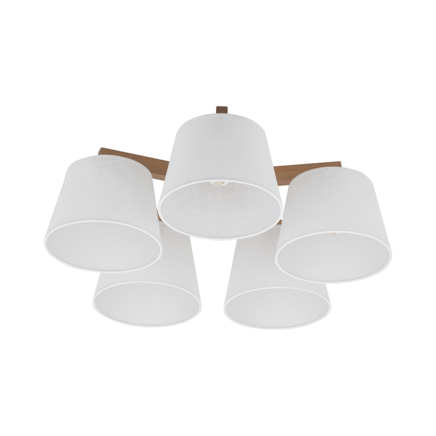 Brilagi - Luminária de teto sobreposta LATTE SABIA 5xE27/60W/230V pinho/branco