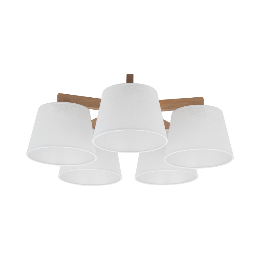 Brilagi - Luminária de teto sobreposta LATTE SABIA 5xE27/60W/230V pinho/branco