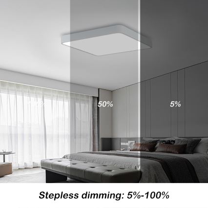 Brilagi - Luminária de teto LED dimmerizável POOL LED/48W/230V 3000-6000K 50x50 cm branca + comando à distância