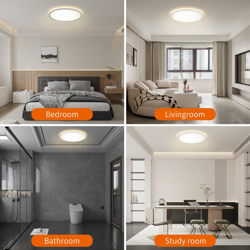 Brilagi - Luminária de teto LED dimmerizável ULTRA SLIM LED/18W/230V 2700-6500K diâmetro 30 cm branca + controlo remoto