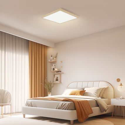 Brilagi - Candeeiro de tecto para casa de banho LED dimerizável FRAME SMART LED/50W/230V 60x60 cm 3000-6000K IP44 bege + comando remoto
