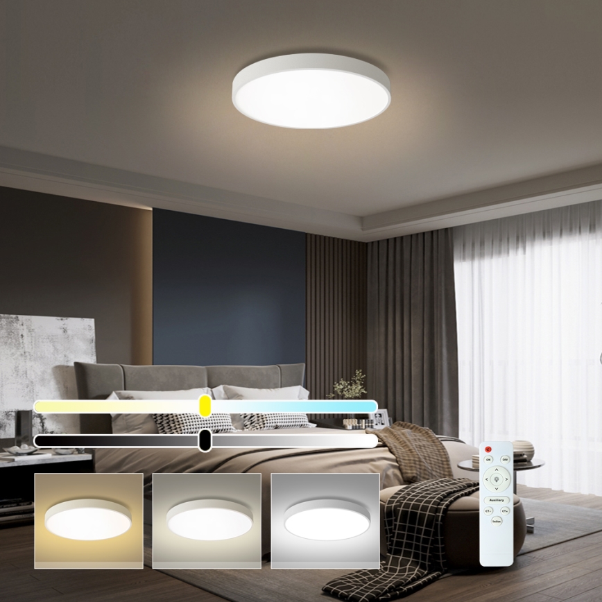 Brilagi - Luminária de teto LED regulável POOL LED/60W/230V 3000-6000K diâmetro 60 cm branca + controlo remoto