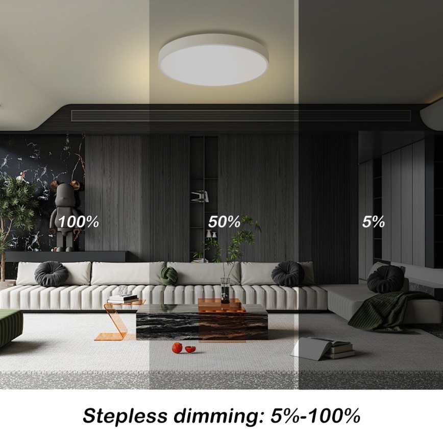 Brilagi - Luminária de teto LED regulável POOL LED/60W/230V 3000-6000K diâmetro 60 cm branca + controlo remoto
